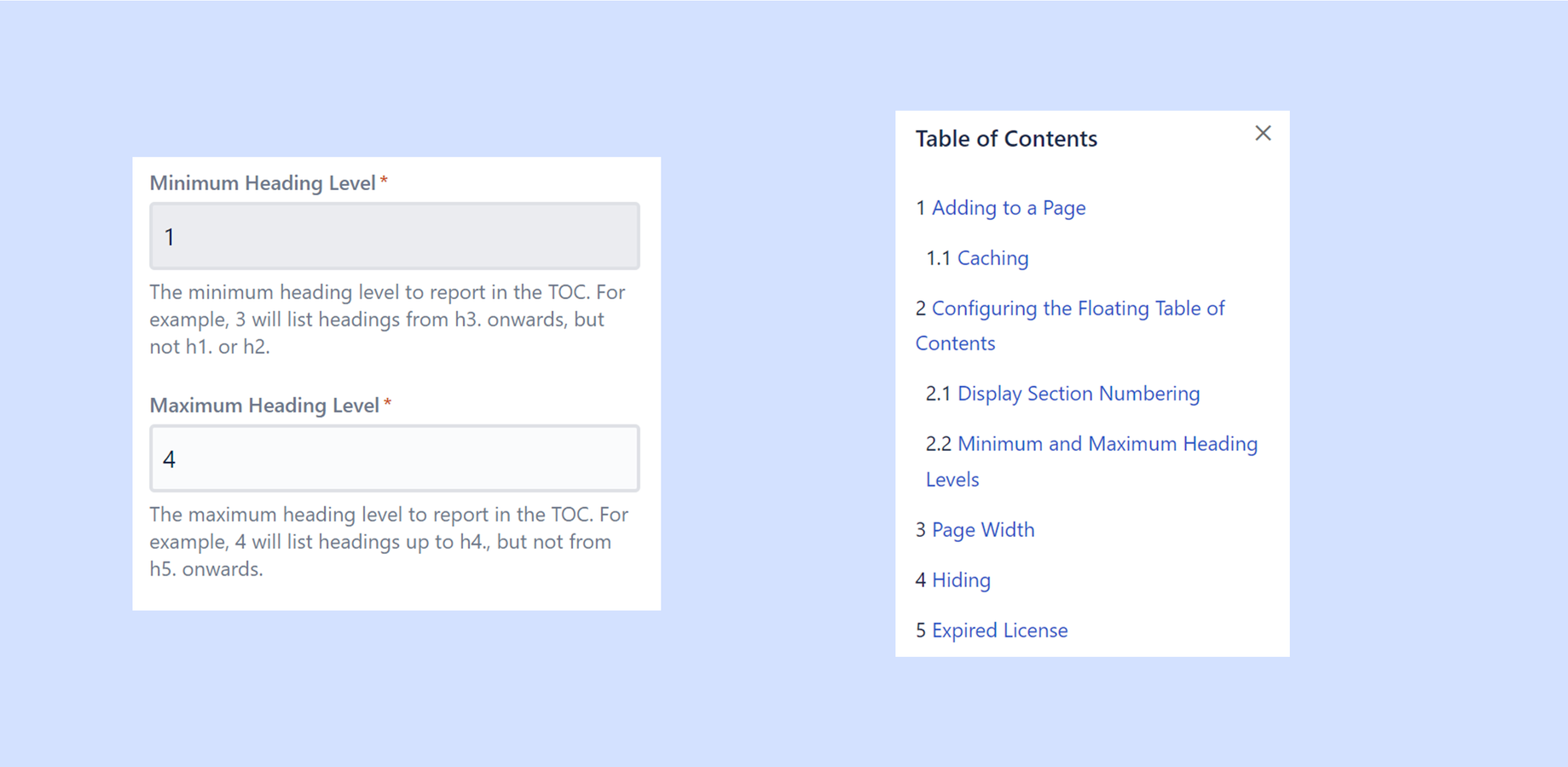 Customize to show exactly which Headings you want
