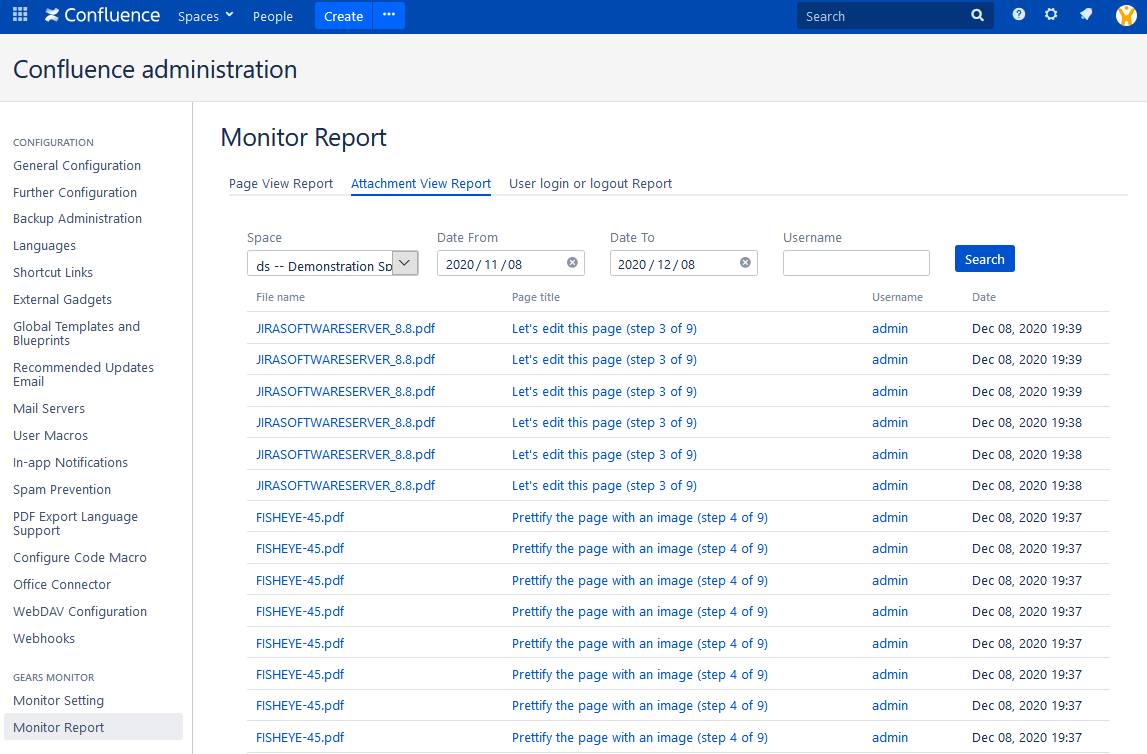 The information of the user's view attachment