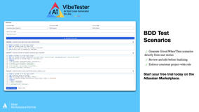 Automatically generate BDD scenarios in Given/When/Then format from Jira issues. Review and refine scenarios before finalizing, and ensure consistency across your project with shared rules.