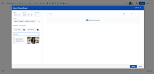 Search your Zoom recordings or filter by date range