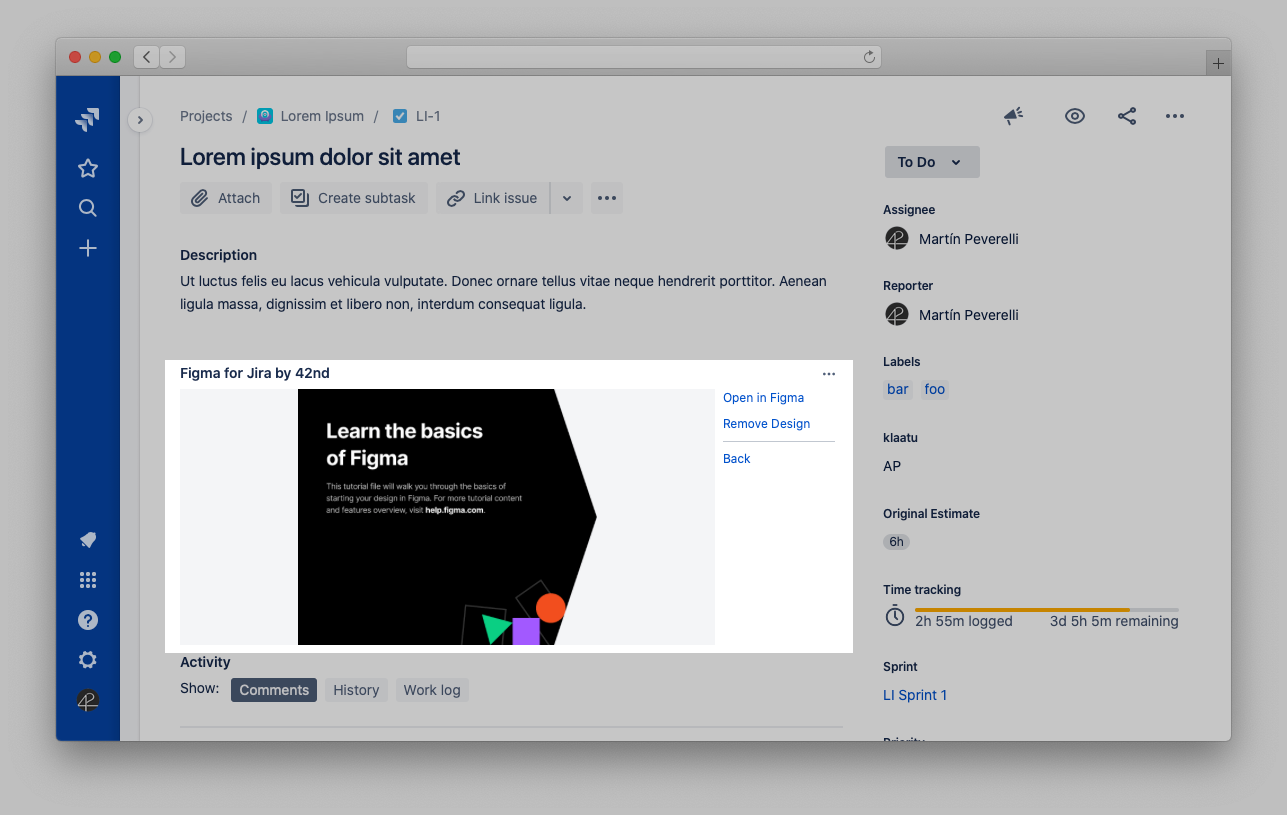 Your Figma designs and prototypes will always be tied to their source of truth, so when the original design changes, your Jira Issue will automatically update.