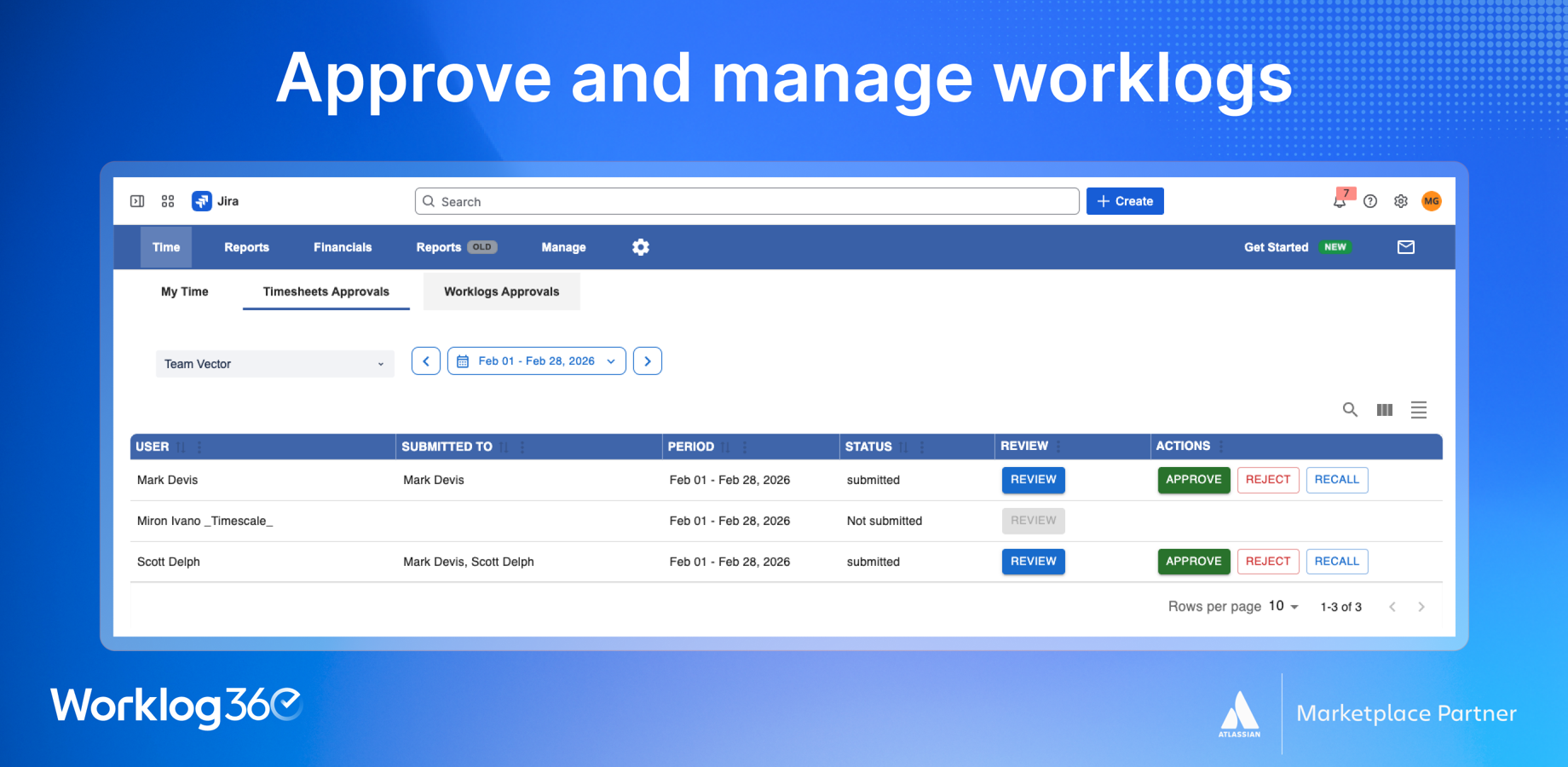 Timesheets Approvals