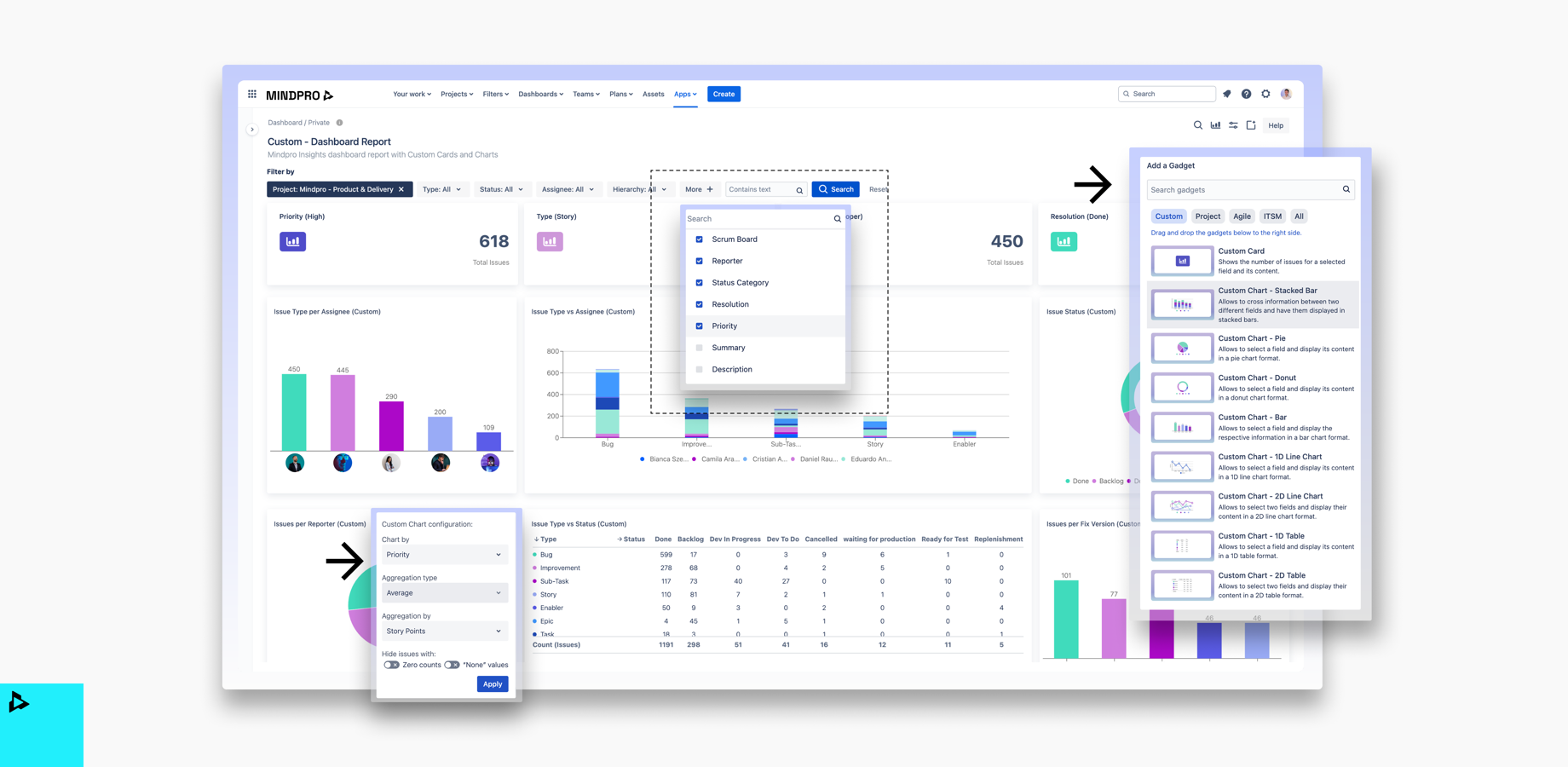 Structure and filter cross-project reports easily