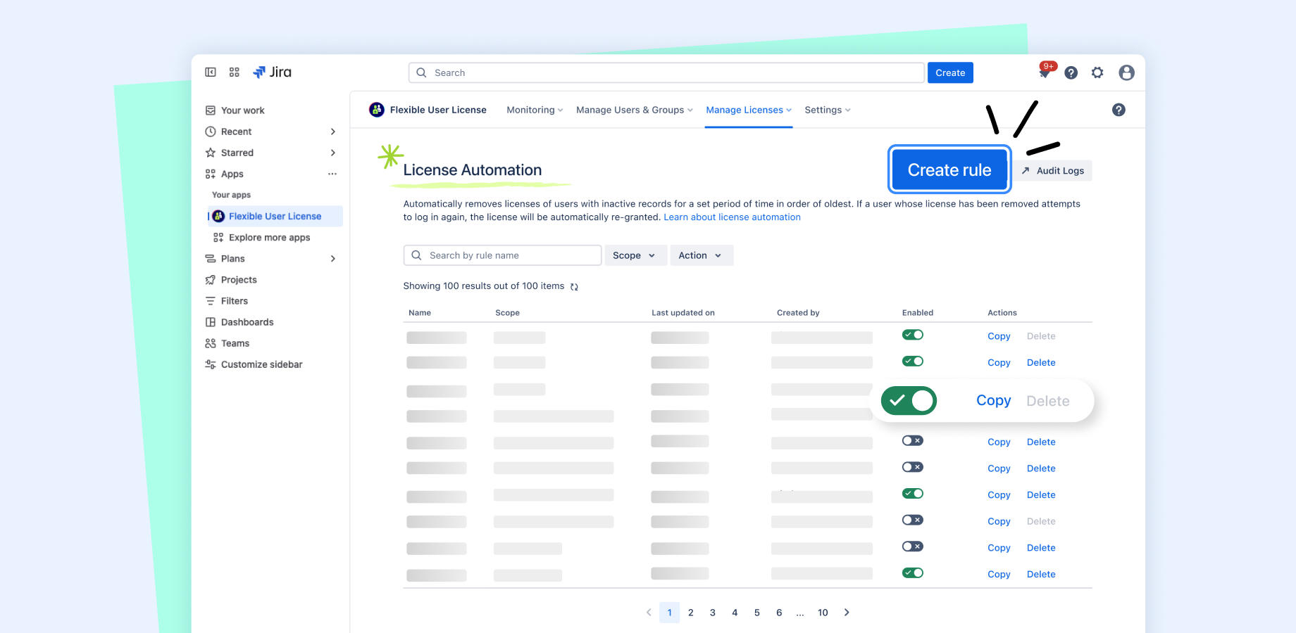 Automate license management with rule-based 