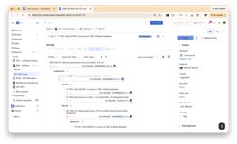 Hierarchy View showing the full issue link tree from Requirement to test case level, with link type labels (implements, verifies, blocks) displayed on each connection.