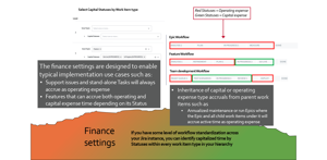 With the Advanced Edition, users can account for capital expense time by Work Item, workflow Status, or expense type field.