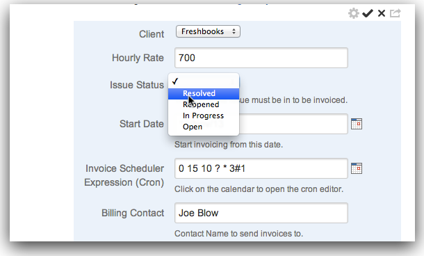 Select which issues are invoiced