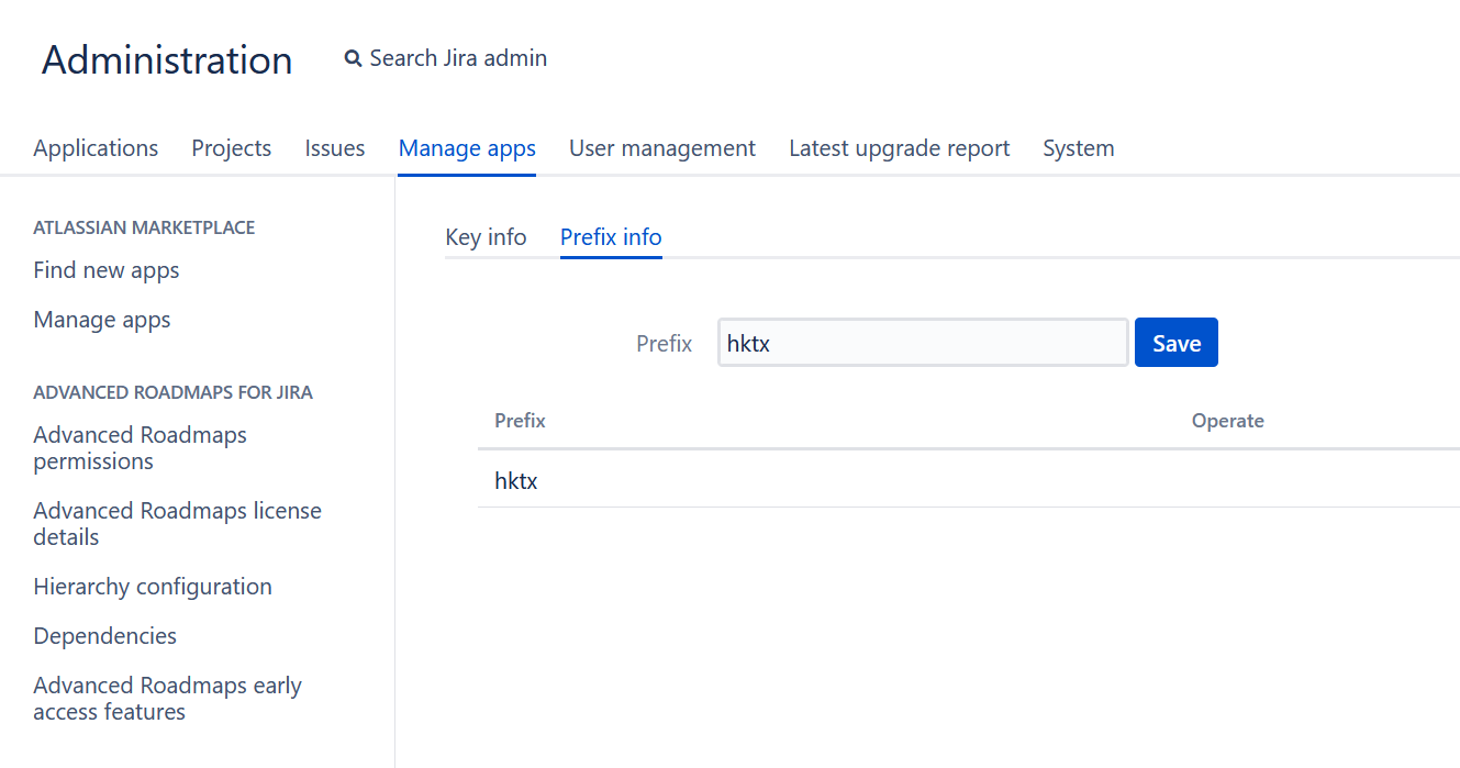 Manage a set of parameters through a prefix