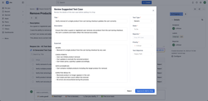 Review AI-generated test cases in Generic format for concise and flexible test descriptions.