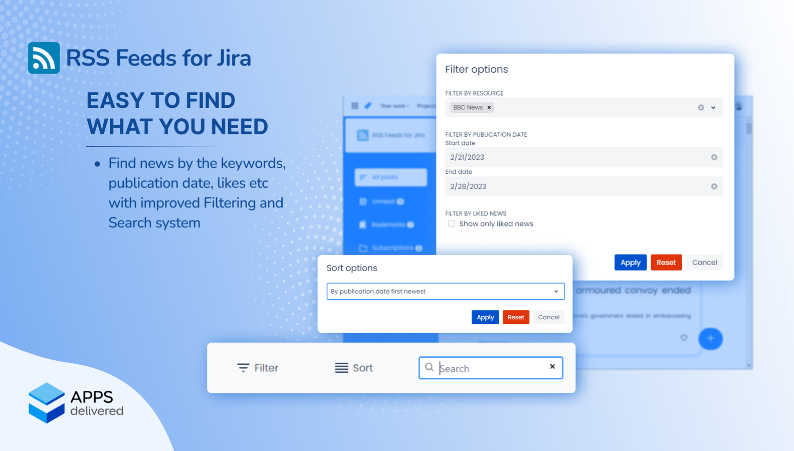 Filter, sort and search for the posts you need