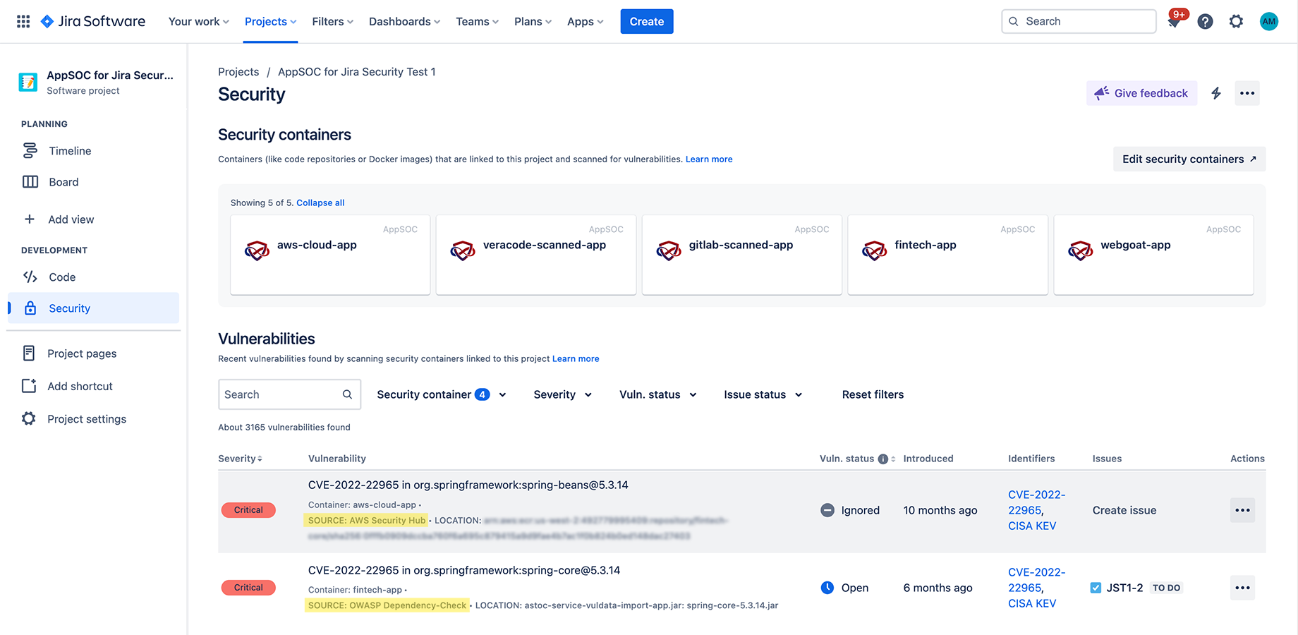 AppSOC consolidates data from your various security tools