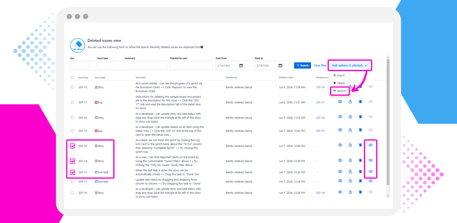 Bring back accidentally deleted issues using safe backups. Restore Jira issues easily and prevent permanent loss with issue recovery tools and automated backup options.