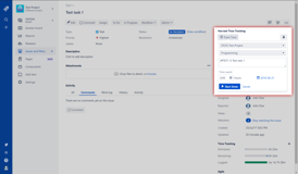 Start the timer with two clicks. All relevant information will be pre-filled with the data from your current JIRA Issue
