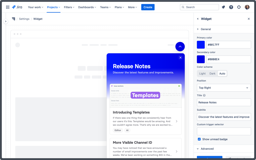 Adapt the design of your release notes to your brand in seconds with the UI designer.