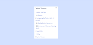 Allows the option of Numbered Headings