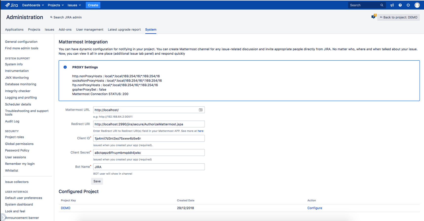 Secure connect between JIRA & Mattermost by OAuth2