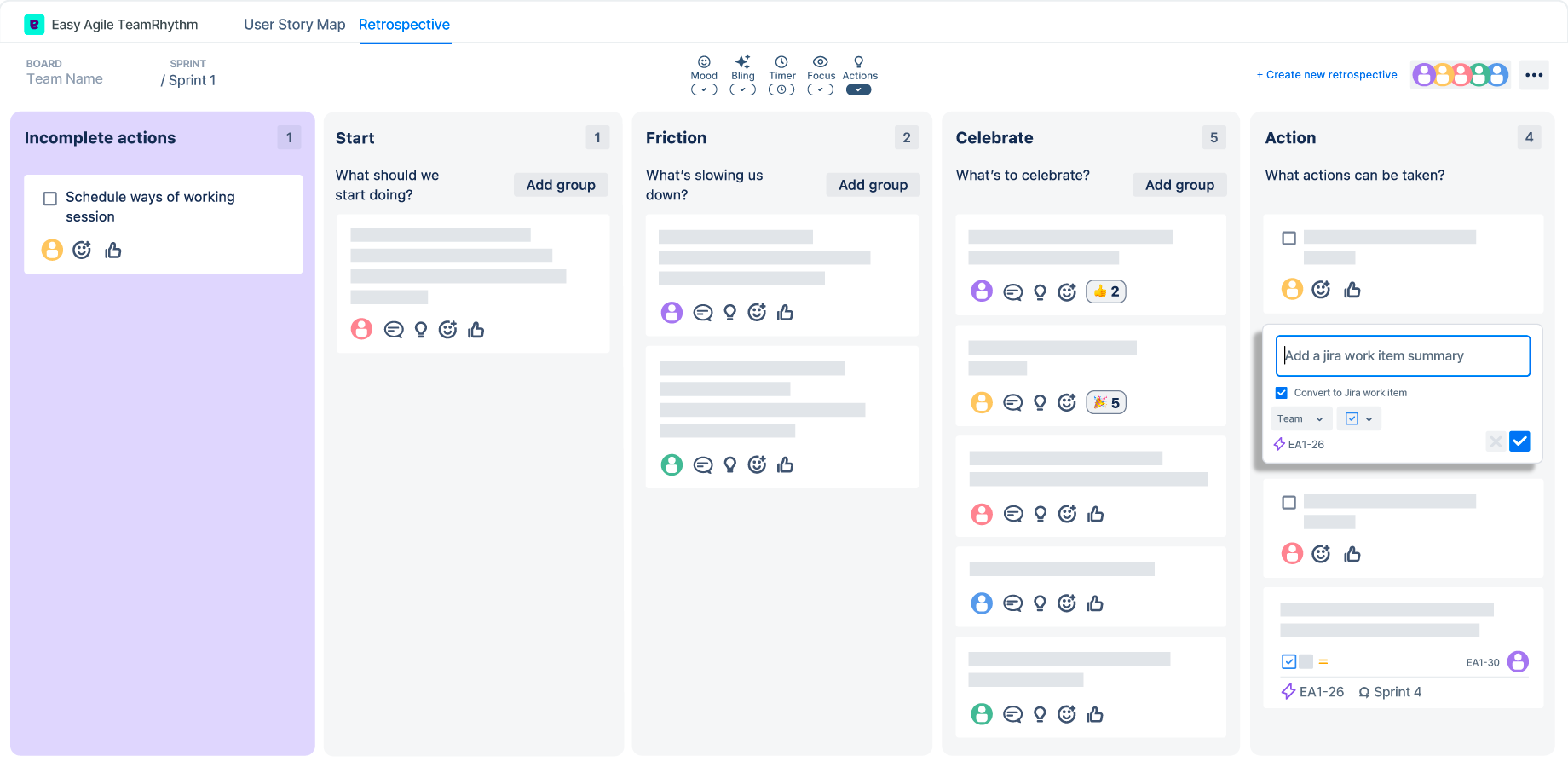 Run valuable team retrospectives and reviews that lead to action items that actually get implemented. Seek real feedback with anonymous retrospectives that focus on improvement. 