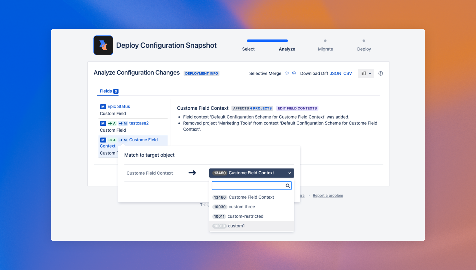 See how proposed configuration changes will impact existing projects and deploy them as-is or modify them on the fly. Automate the promotion of these changes between Test, Staging, and Production environments.