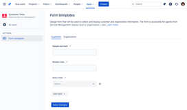 Design form template for customer and organization