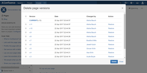 Delete page versions