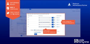 Sync versions within a group of Jira projects, or sync from a master project to one or more targets.
Customize the selection of versions for synchronization and establish automatic syncing for newly added versions.