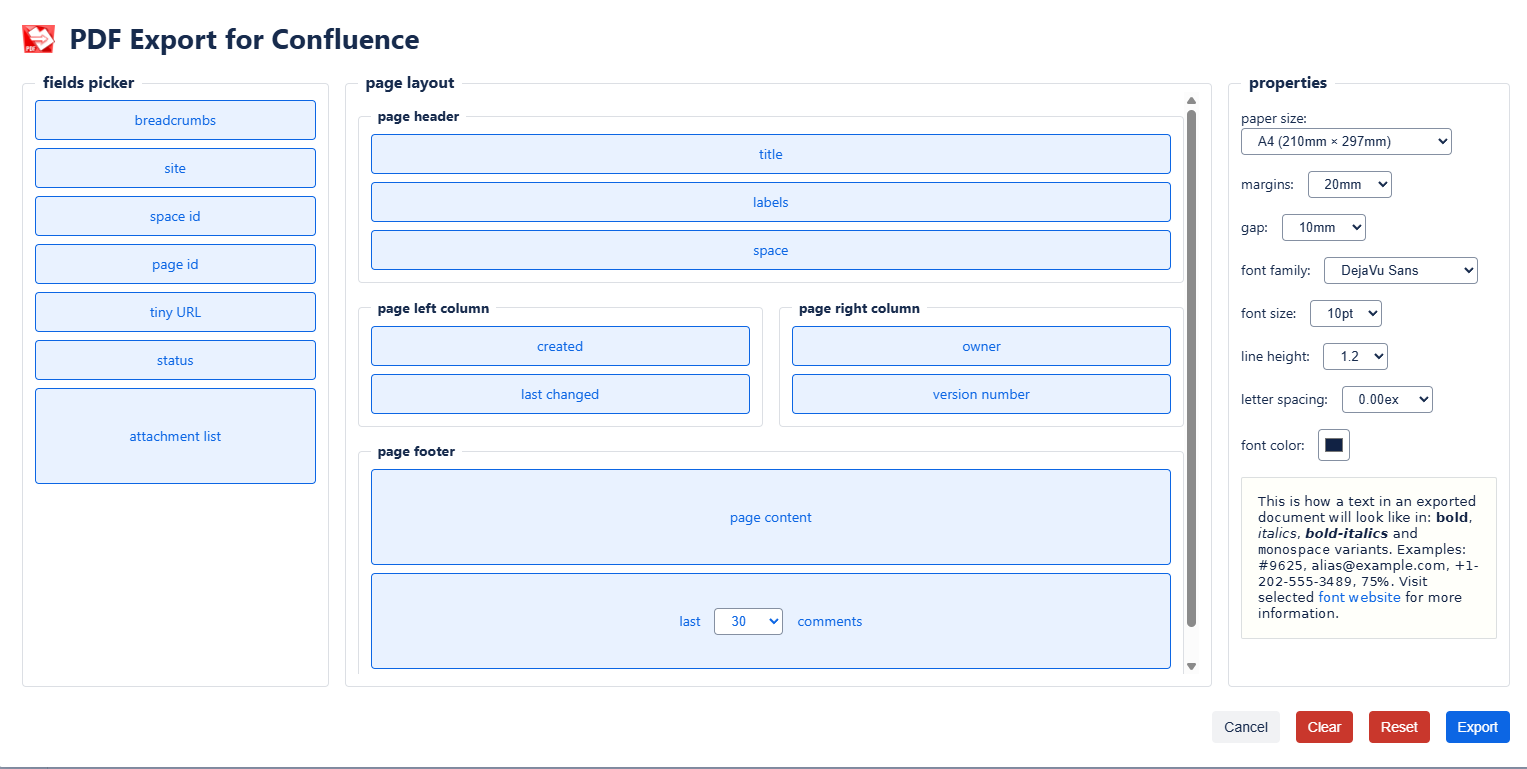 Customize your PDF layout