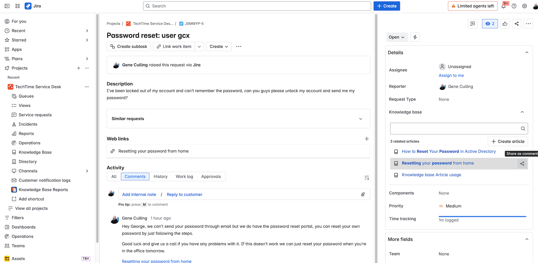 Capture when knowledge base articles are shared on support tickets