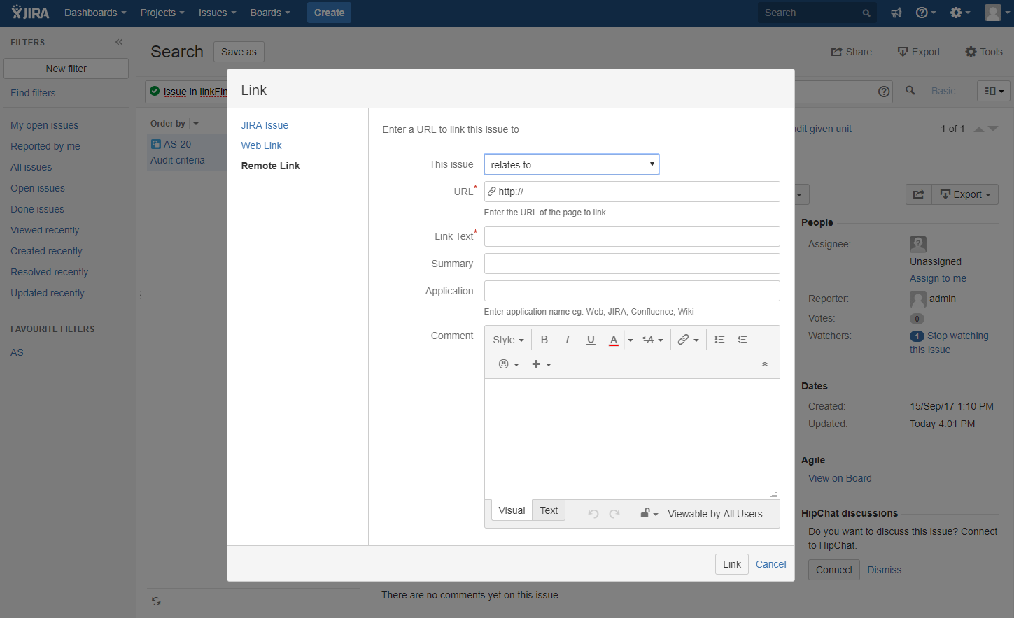 ​Add remote links with extra details, to simplify your work with external systems
