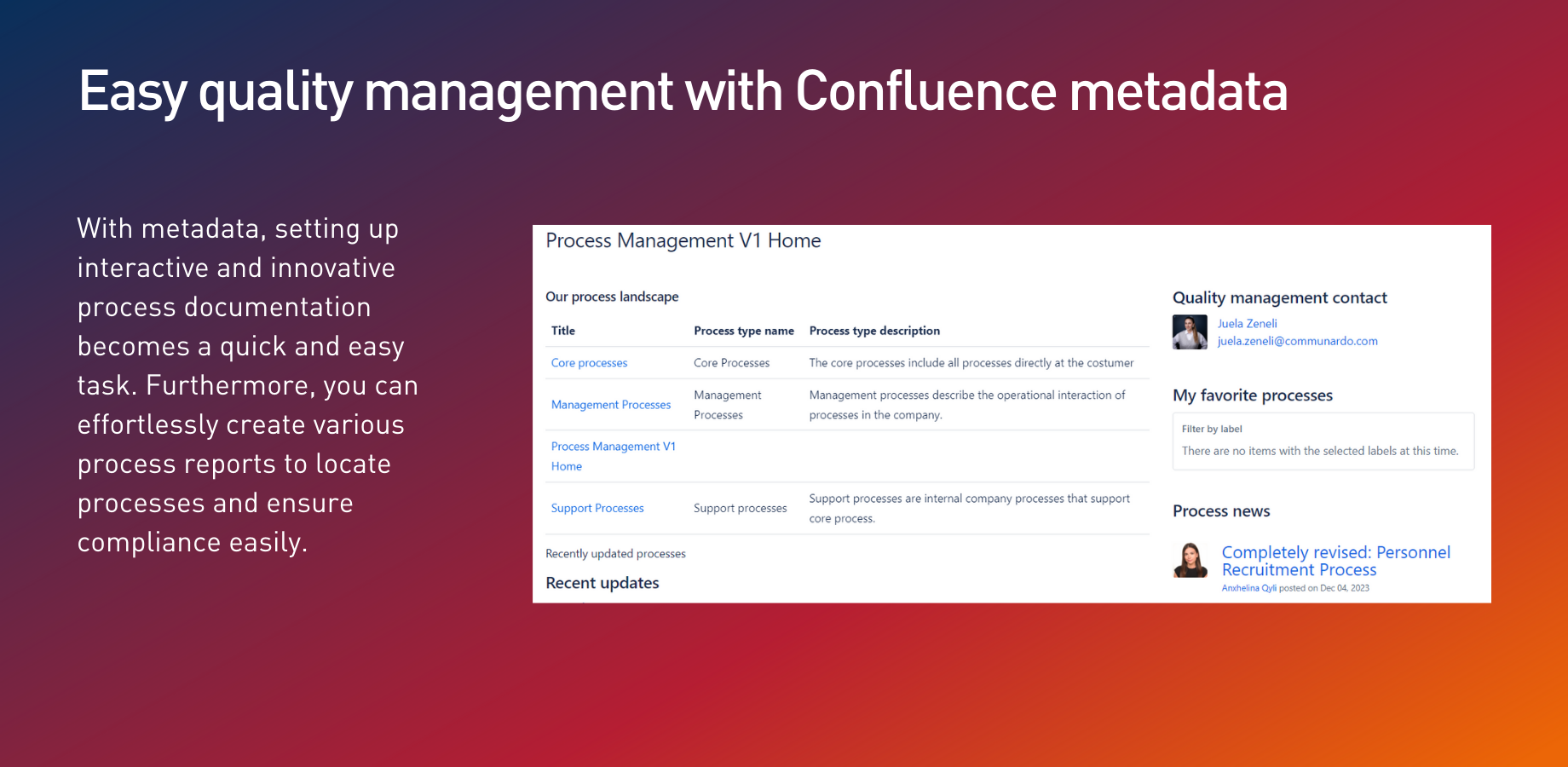 Easy quality management with Confluence metadata