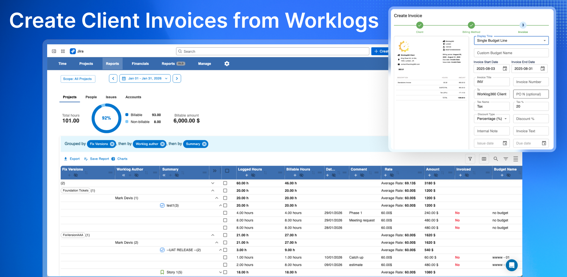 Role-based cost & billable rates