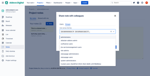 There is an option to share your note for one or more of your colleagues. This will make your note no longer private, but visible to the people your share it with.