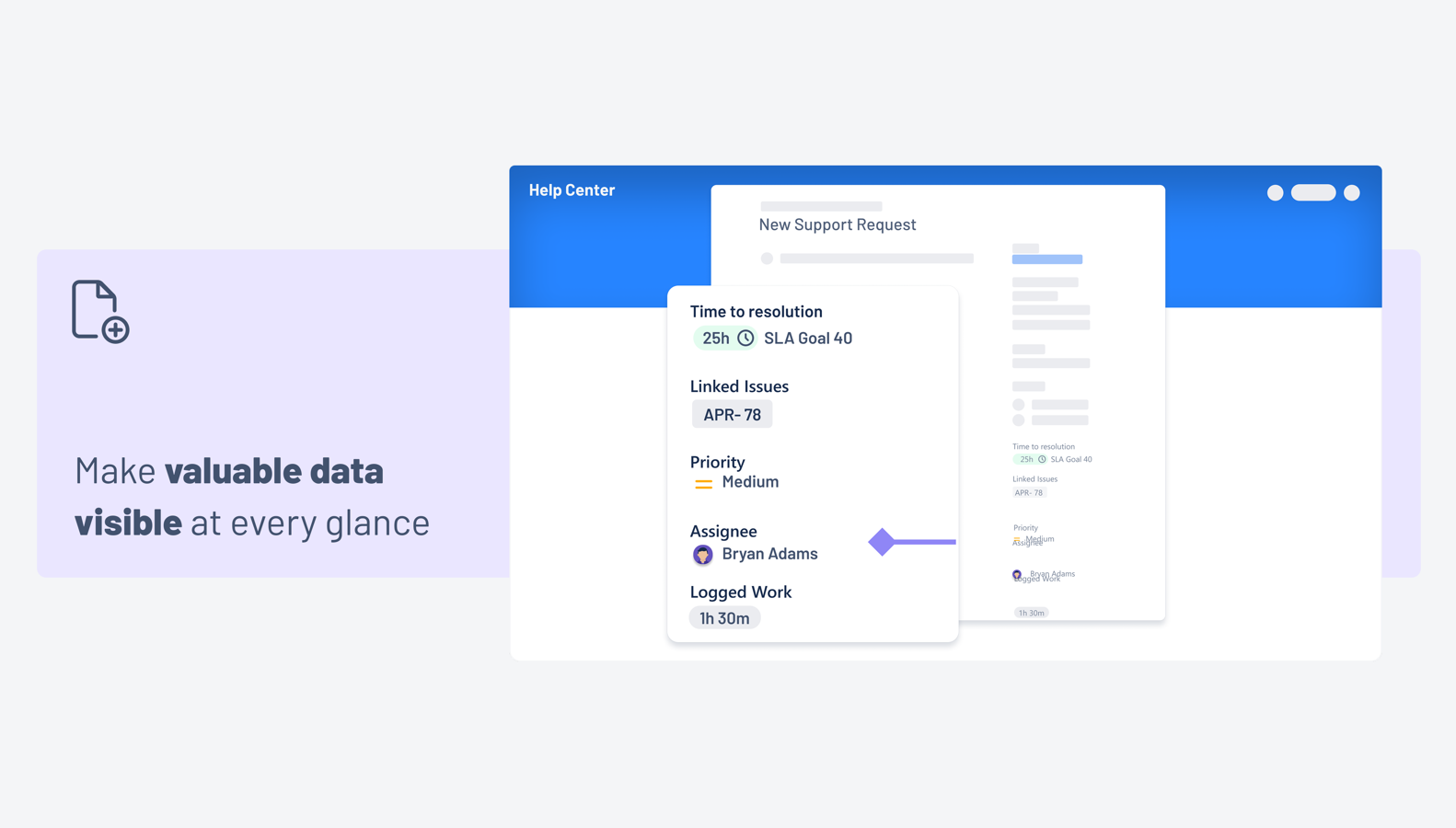 Display custom fields in request details view:
Admins can hand-pick custom fields to display in the request details view for customers to easily access at any time.