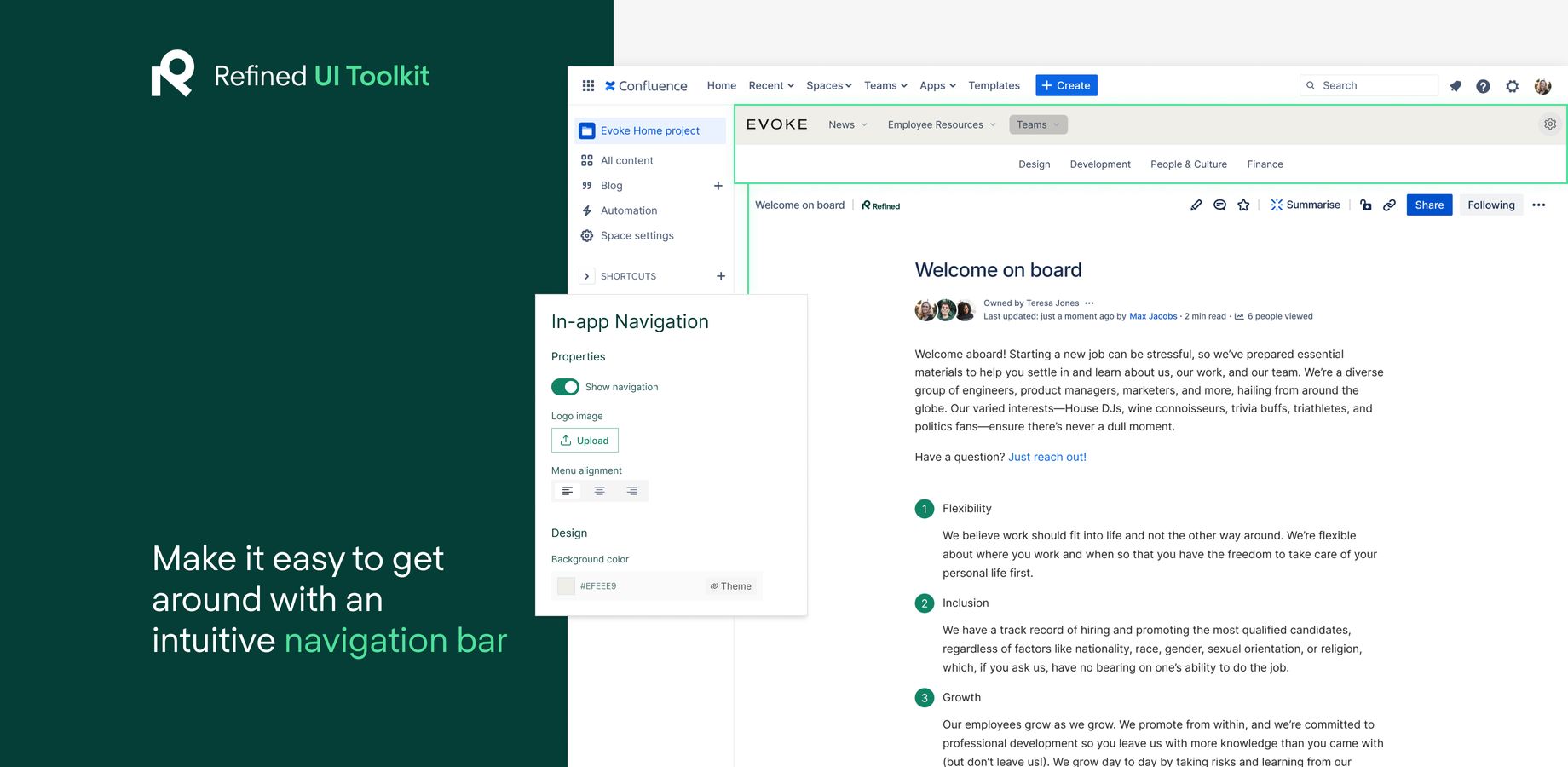 Set up a navigation bar in minutes, and save users from wasting time searching for information.