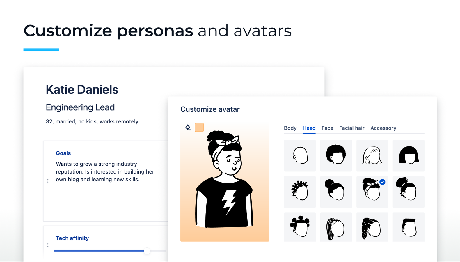Customize personas and avatars