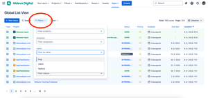 Use the filtering option to show issues only from certain project, by a certain label...etc