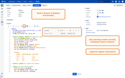 Built-in search & replace functionality