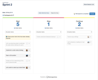 See the action items generated during your sessions. Track their progress and reassign them if needed.