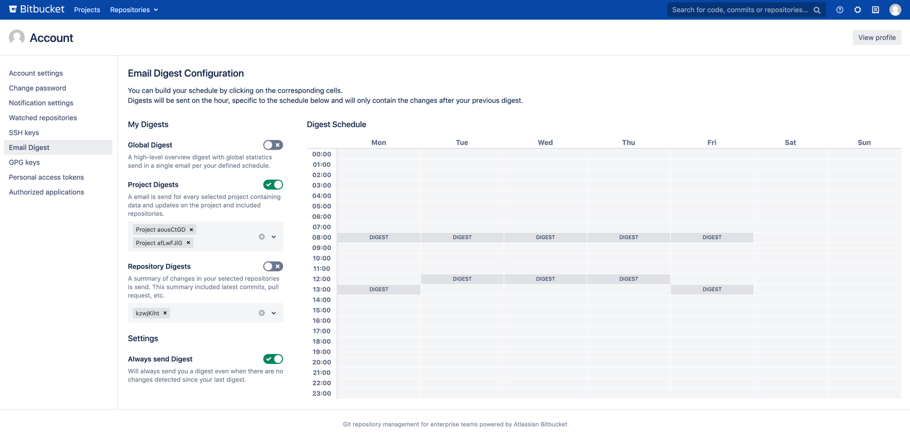 Personal schedule