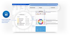 You can export issues from JExcel to MS Excel or to HTML with comments, images and attachments.