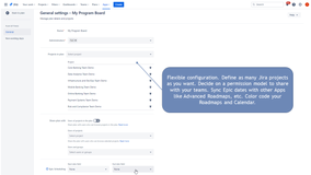 Flexible configuration. Define as many Jira projects as you want. Decide on a permission model to share with your teams. Sync Epic dates with other Apps like Advanced Roadmaps, etc. Color code your Roadmaps and Calendar.