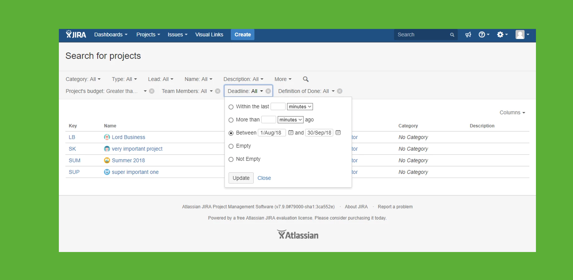 Search through Projects as you do through issues