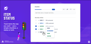 Track items the way you want – use a simple checkbox, a status or both.