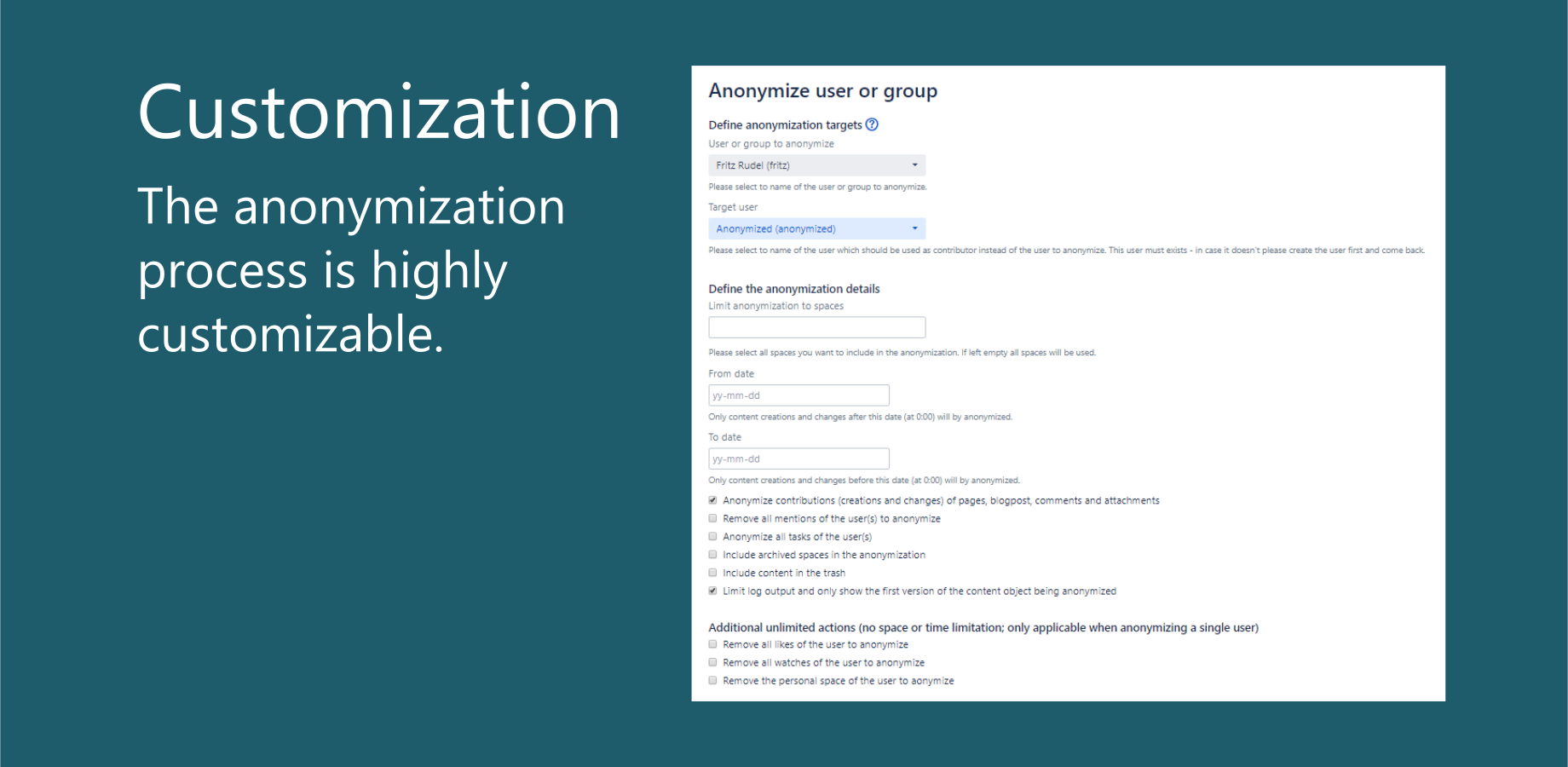 Customization in the user interface