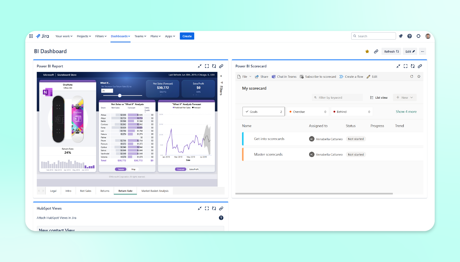 add microsoft power bi to jira