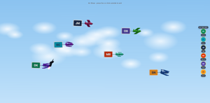 Air Show: six planes, one skywriter — the initials in the clouds are the next speaker.