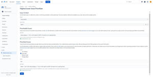Project settings include a JQL filter to specify which issues can be prioritized, an action to be performed after prioritization and a JQL filter to specify which issues are prioritized.