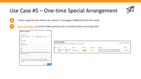 You can also set 1-time special arrangement