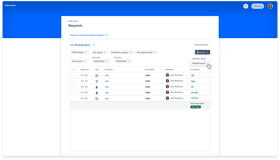 JSM project administrator and JSM Help Center customer can access and use Worklog Report on Customer portal from the Requests list.