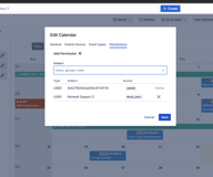 Configure calendar permission