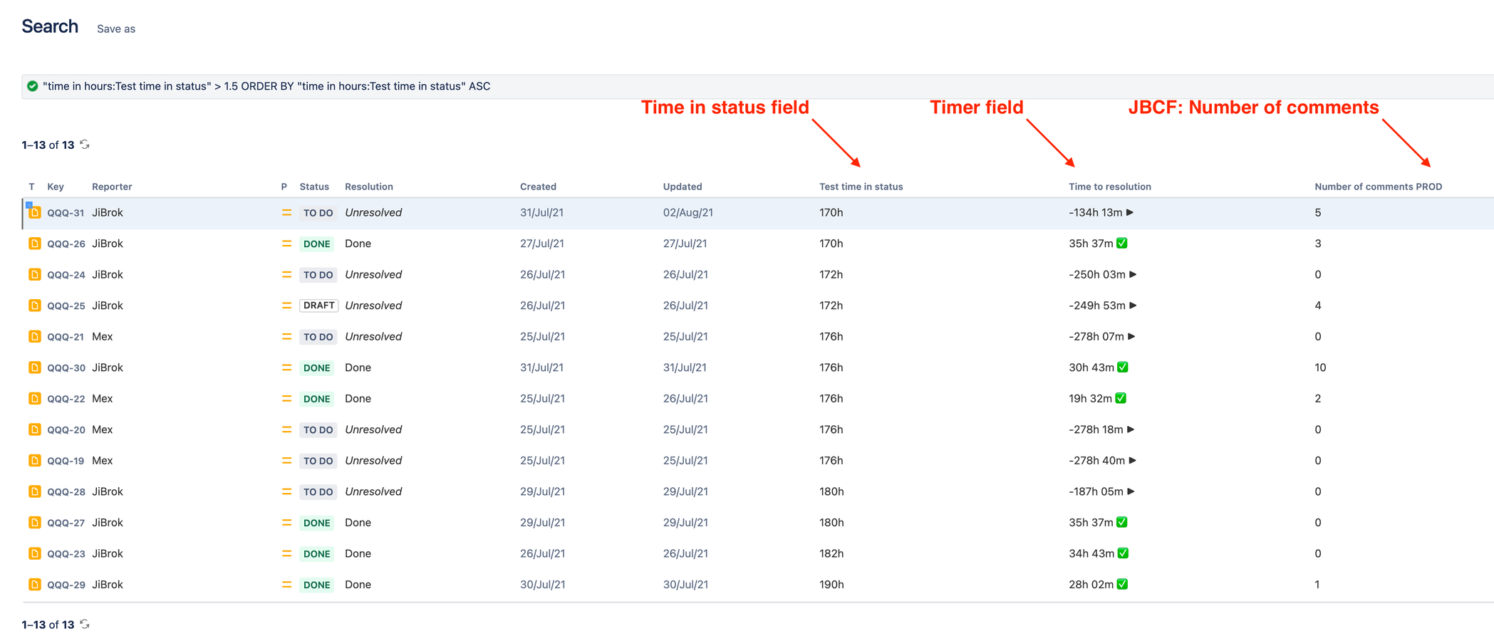 The fields are automatically updated in the background, enabling you to create real-time desktops, monitoring systems, and reports (with consideration for the adjusted refresh rate).